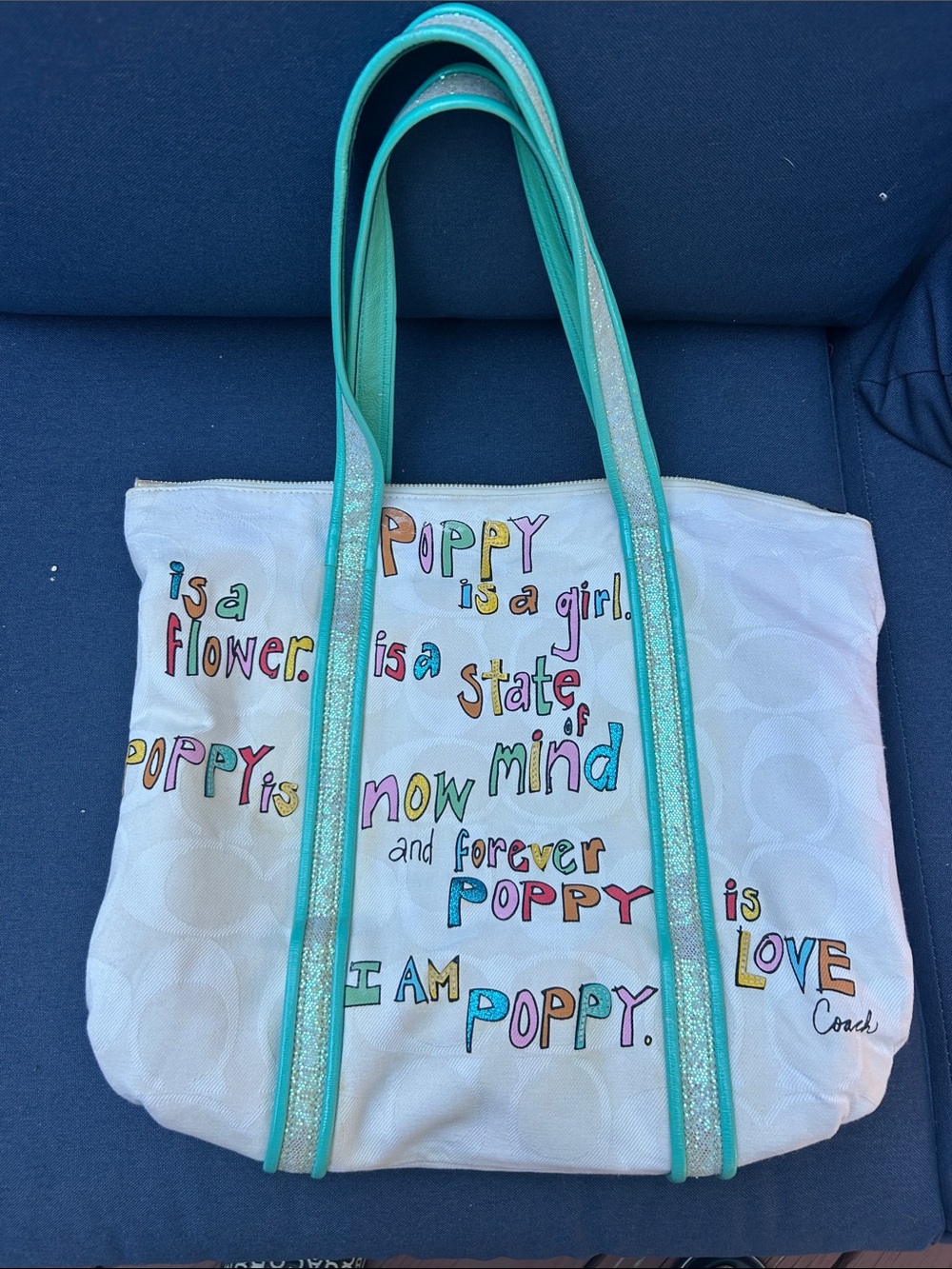 Y2K!!! Coach RAREβ Multicolor Poppy Script Tote! π₯³π₯³ββ - Picture 3 of 15